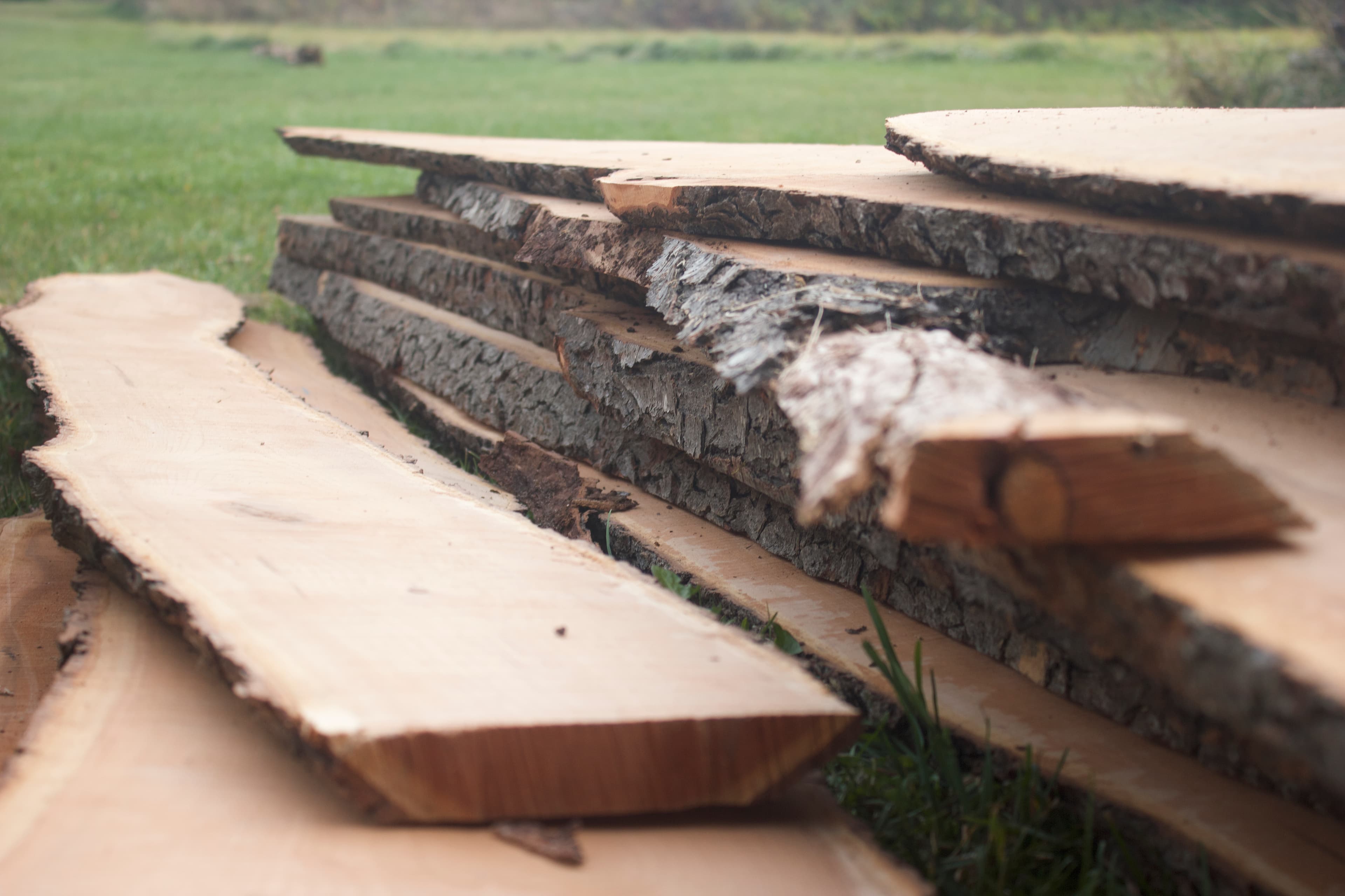 Beautiful hardwood slabs in Smith & Wright workshop