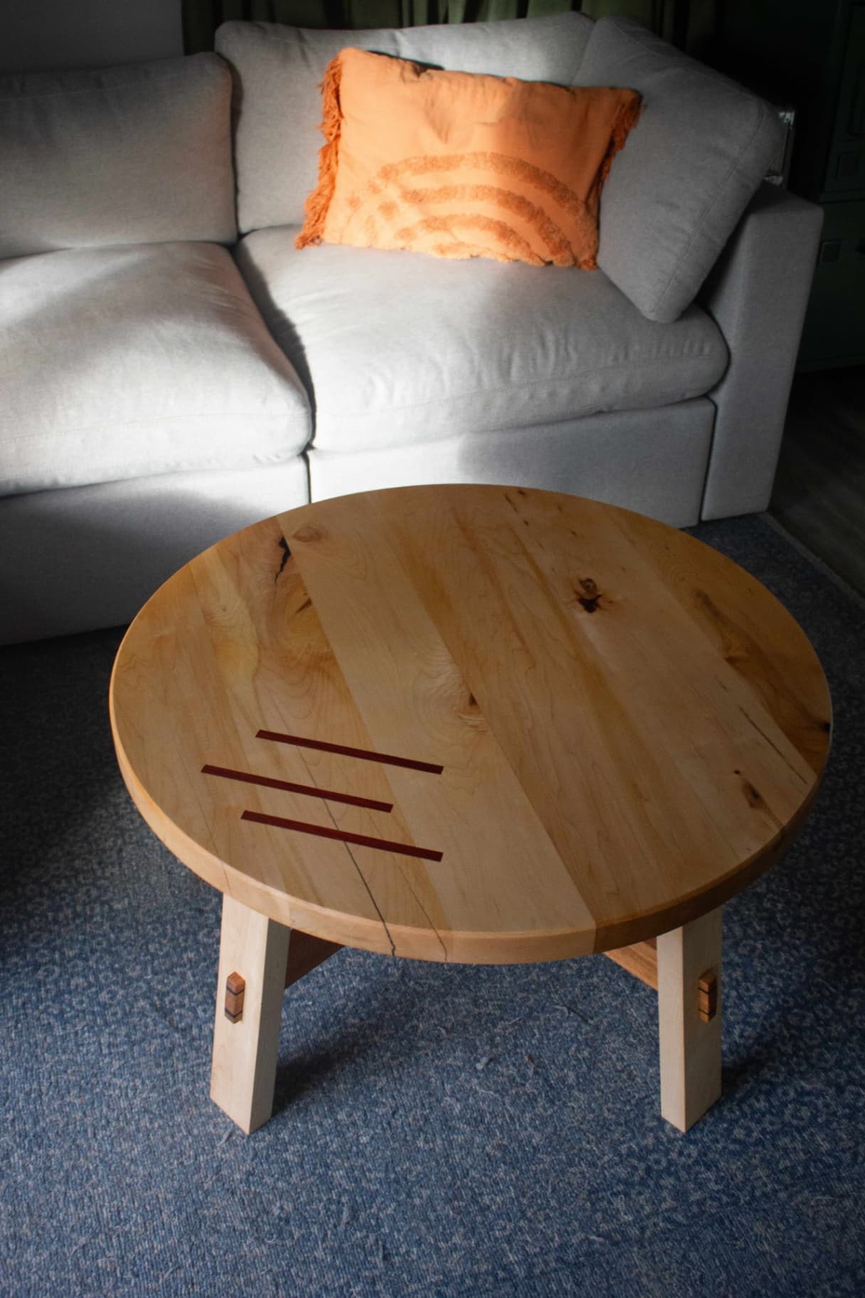 Sugar Maple, Cherry Round Coffee/Tea Table - view 3